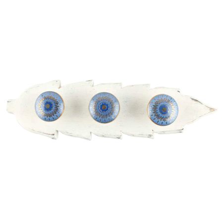 White With Blue Peacock Ceramic Wooden Hook Online